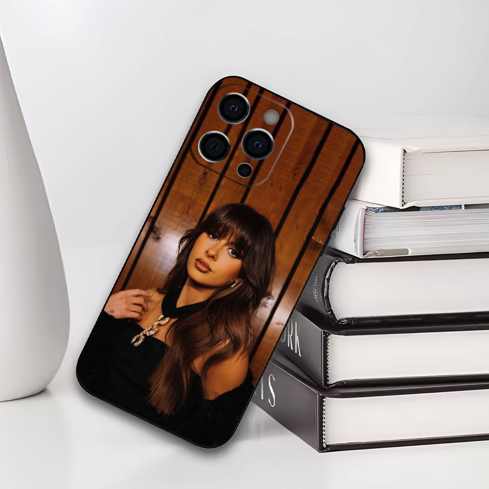 Чехол для телефона E-Ella L-Langley Singer для iPhone 17,16,15,14,13,12,11 Plus,Pro Max,XS, Мягкий черный чехол
