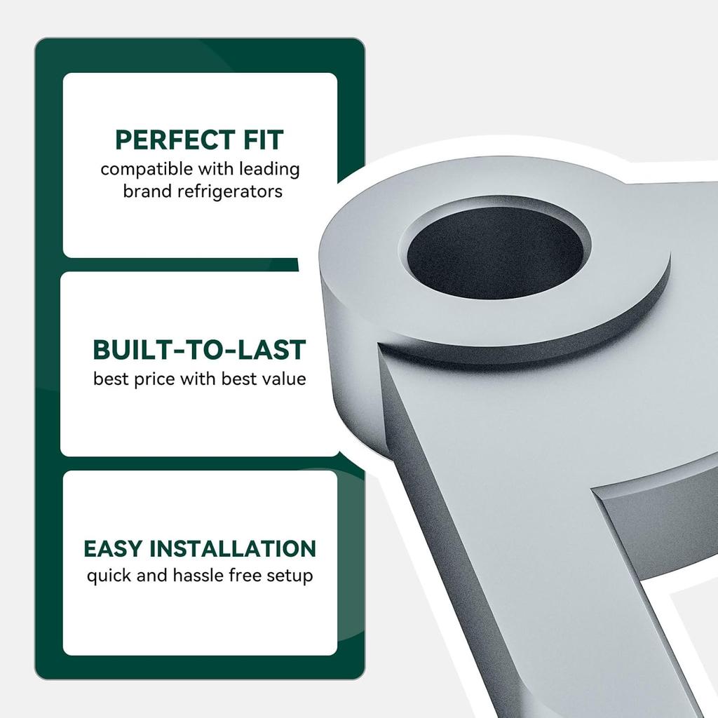 Refrigerator Door Stop Bushing PD940091 044372-000 – Compatible with JMAG-R, H Series, and More – Alloy Steel Construction (White)