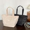 Современная большая холщовая сумка-тоут из нейлона для женщин, повседневная стильная ручная сумка, черная и бежевая
