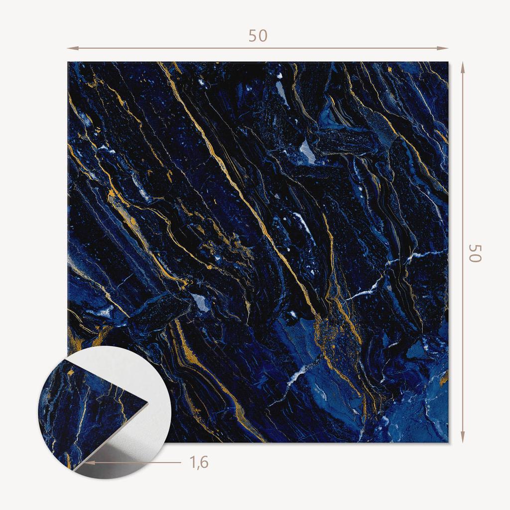 Set of Printed Vinyl Tiles - Bedroom Decoration Abstract Marble Pattern 4x50x50 cm