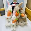 Милая плюшевая игрушка кролик обнимает морковку мягкая плюшевая кукла кролик для детей