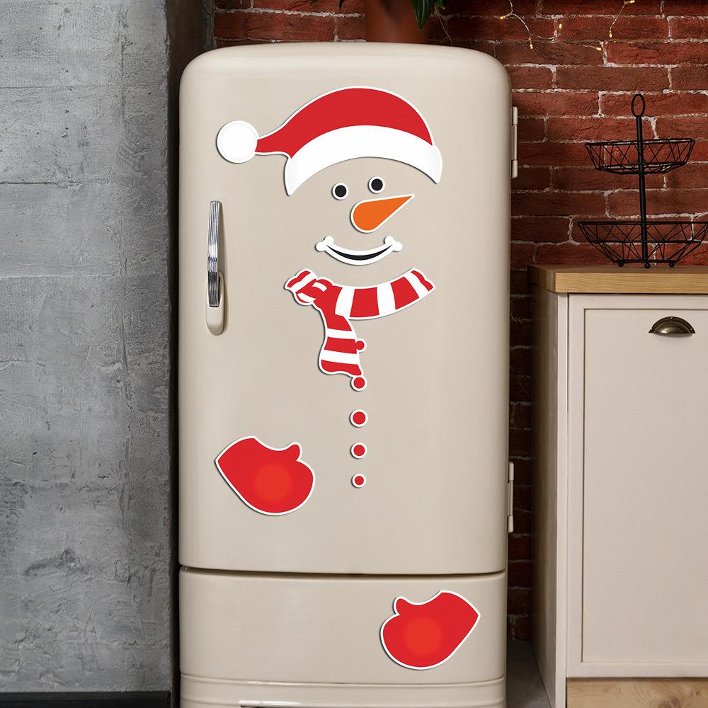 New Magnetic Christmas Snowman Fridge Door Stickers Merry Christmas Decoration