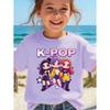 Детская футболка K-pop с мультяшным принтом, короткий рукав, летняя, удобная, забавный подарок для фанатов, футболки в стиле Харадзюку, одежда для девочек