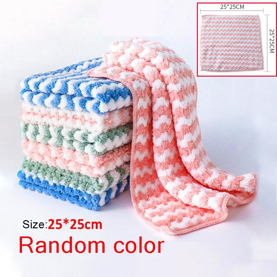 20cm 30cm Dishcloths Coral Fleece Super Absorbent Pan Pot Pads Dishrag Kitchen Dishes Cleaning Rag Towels Napery Dishcloth Rags