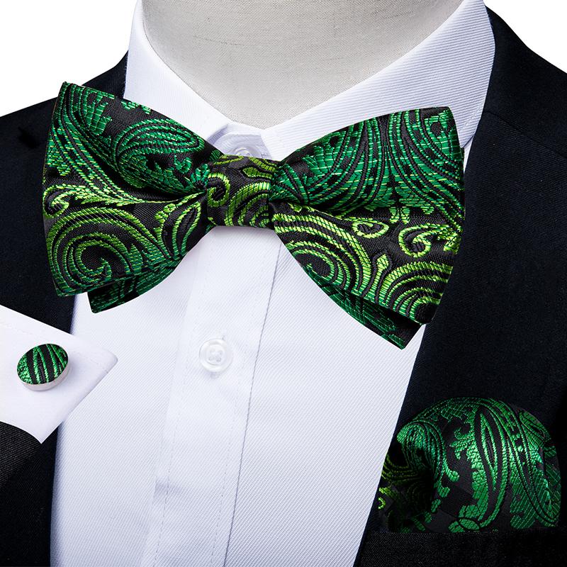 Свадебный галстук-бабочка для мужчин, классический красный предварительно завязанный галстук-бабочка, набор запонок для вечеринки, шелковый узел-бабочка, подарочные мужские аксессуары