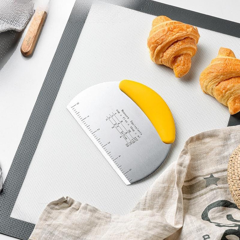 Скребок из нержавеющей стали для выпечки тортов, резак для муки, теста, молока, сахара, нож для соскабливания крема, кухонные принадлежности для выпечки