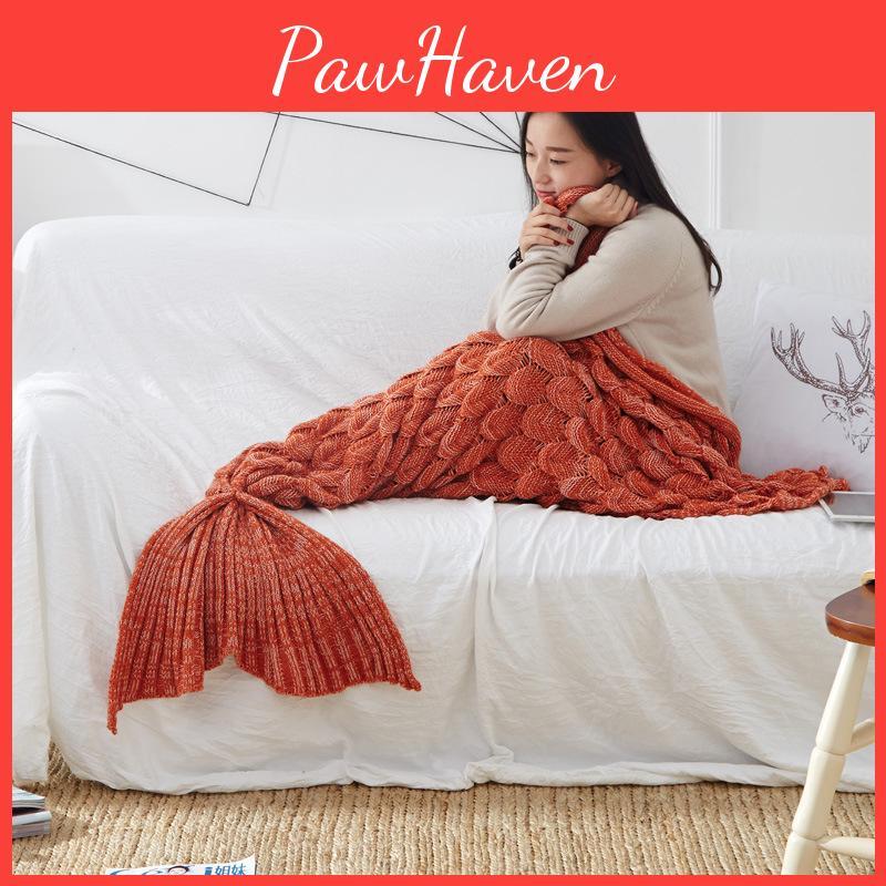 Mermaid Tail Blanket For Teens With Faux Cashmere Material Cozy Gift For Spring And Autumn Use