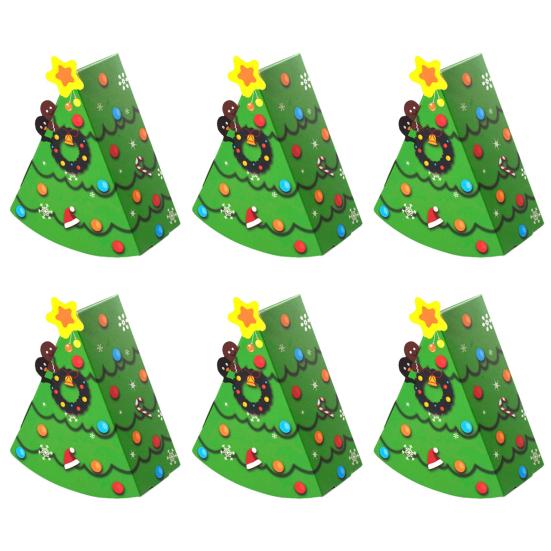 Christmas Candy Boxes Tree Shaped Candy Packaging Box Small Paper Treat Gift Boxes for Christmas New Year Party Supplies