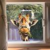 Giraffe Home Decoration Glass Door and Window Stickers with A Unique Grass-eating Style