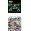 1:9 H2R Motorcycle Model Toy Car Metal Diecast Linkage Steering Models Shock Absorption Spray Motorbike Children's Gifts