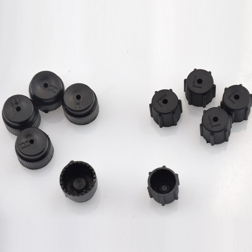 10Pieces Universal AC Fittings Black Rubber Valve Core Cap Port Kit Car Air Conditioning Repair Accessory for R134a and R1234yf