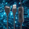 Зарядный кабель с двумя USB-выходами и переключателем для дома и офиса, гибкая длина, высокая скорость питания.