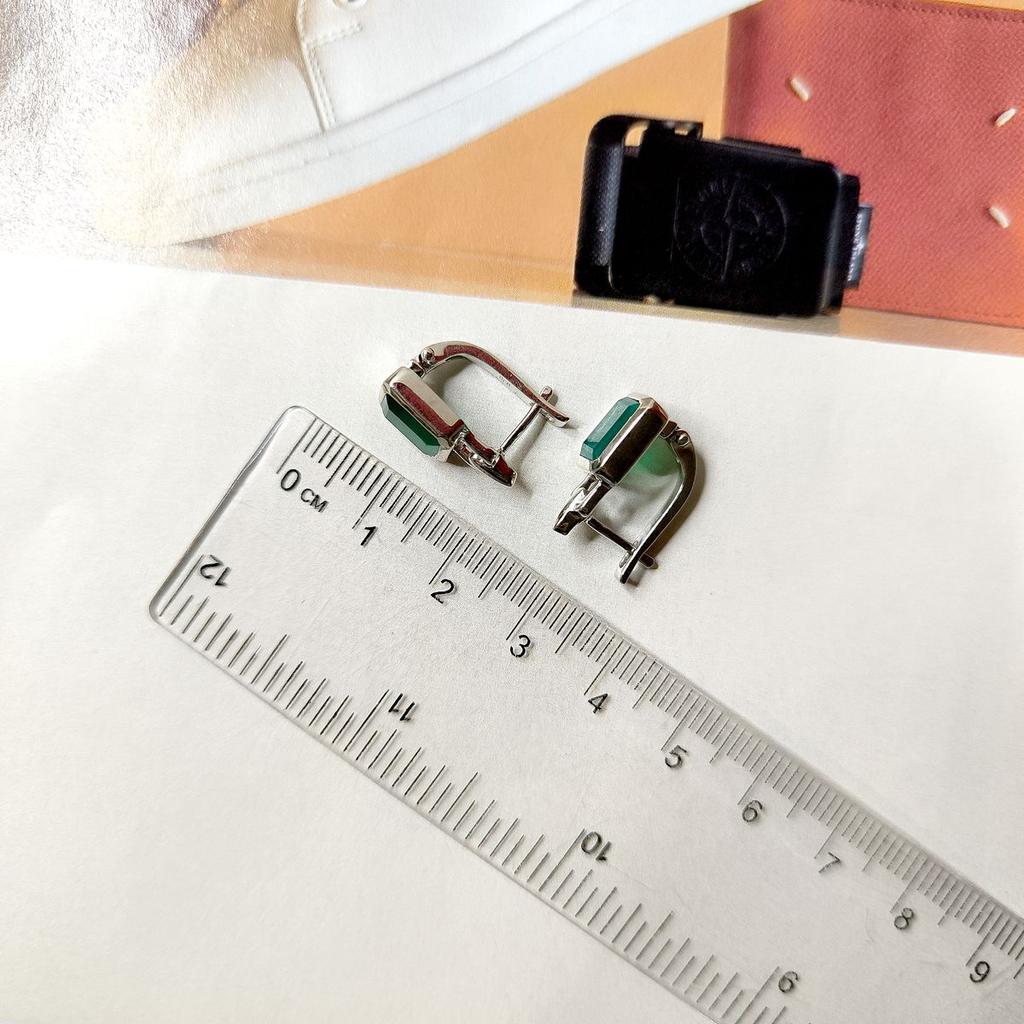 Серебряные серьги с натуральным агатом 2.938ct (2174059)
