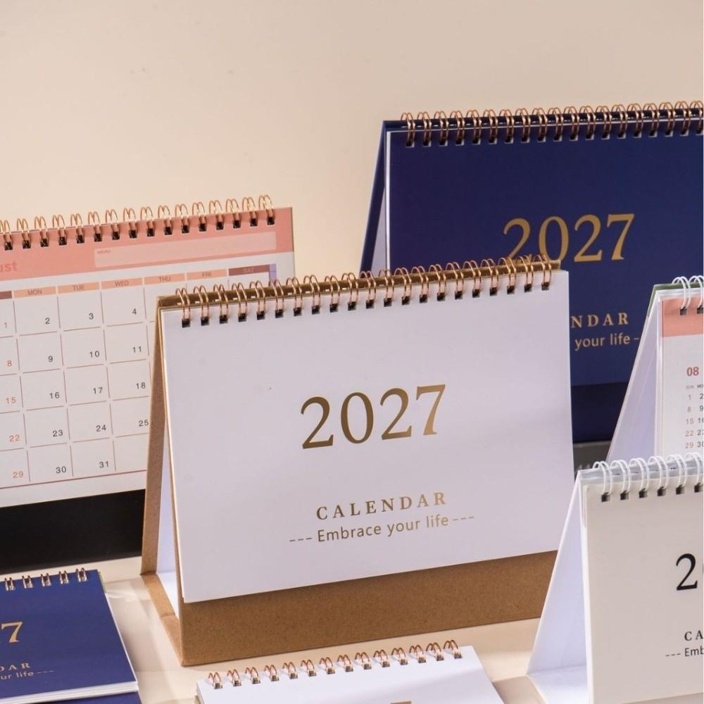 Foldable Table Calendar Standing Academic Planner 2027 Desktop Desk Calendar Office Supply