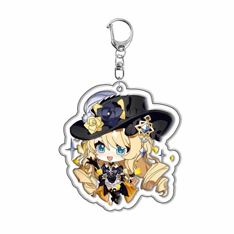 Clorinde Neuvillette Lyney Wriothesley Arlecchino Navia Cosplay Anime Costume Keychain Key Accessories Pendant