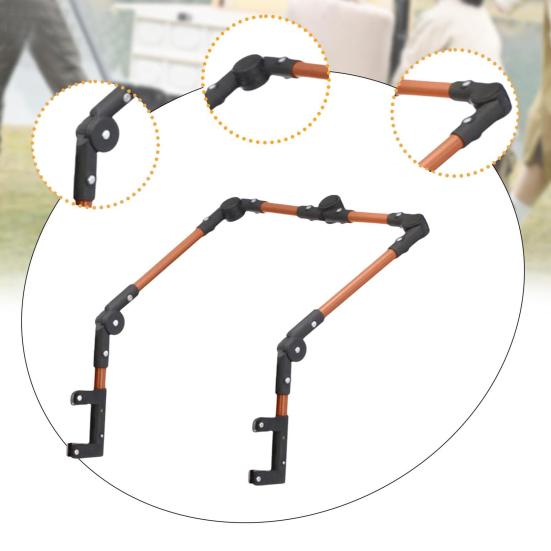 Camping Wagon Handle 180 Degrees Adjustable Folding Wagon Push Handle Outdoor Garden Cart Grocery Trolley Push Pull Bar Accessories