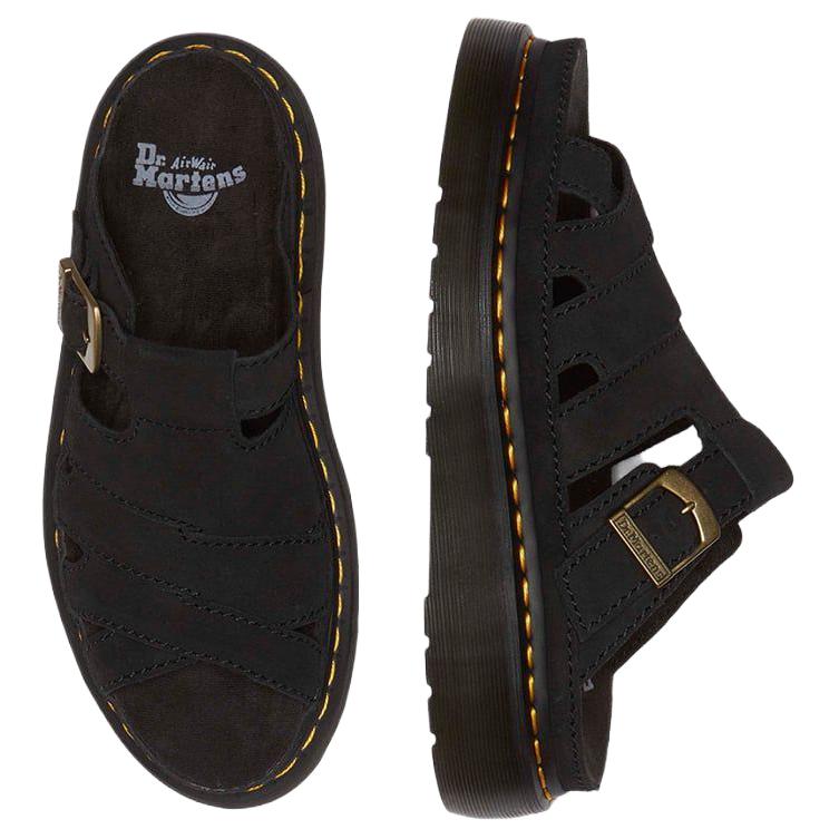 Dr. Martens Maxxy Fashion Удобные Износостойкие Шлепанцы Унисекс Сандалии Черные 41125001
