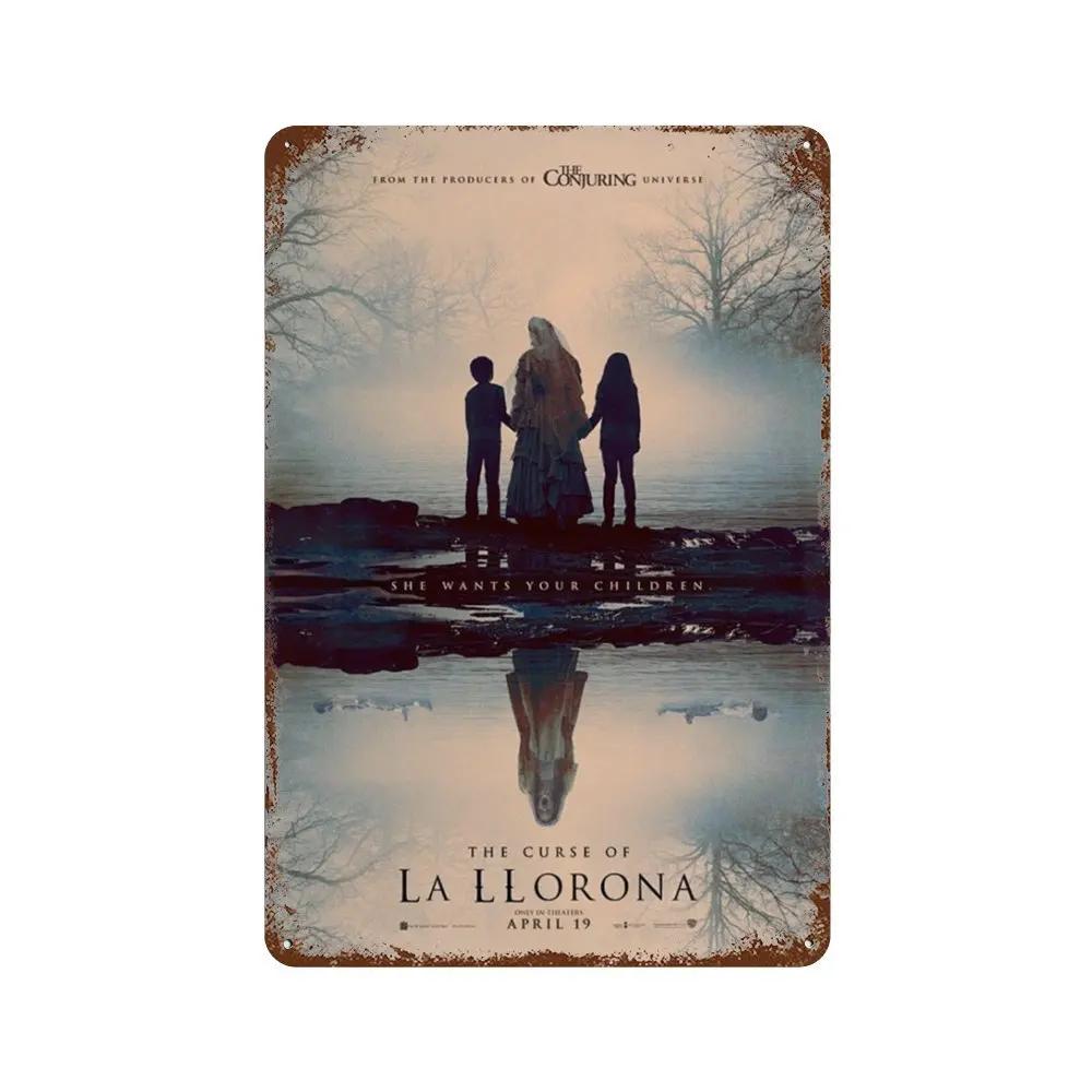 Классический постер фильма ужасов Ржавая металлическая жестяная табличка Ретро декоративная тарелка Бар Мужская пещера Гараж Клуб Металлическая вывеска Настенное украшение