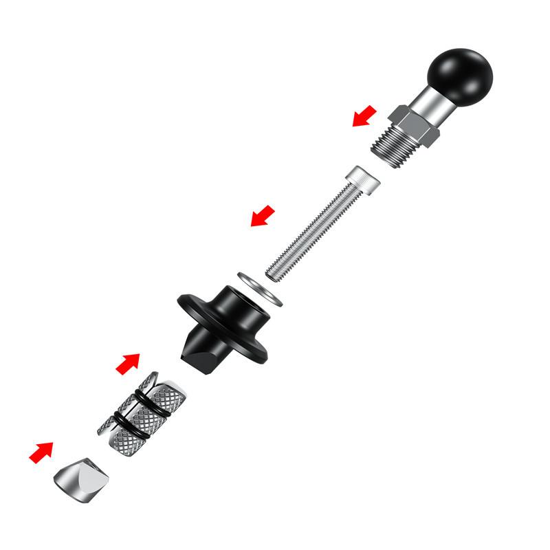 Motorcycle Bike Mount Black Fork Stem Base with 17mm 25mm Ball Head for GoPro insta360 Ball Mount Adapter Mobile Phone Holder Fuse Holders1