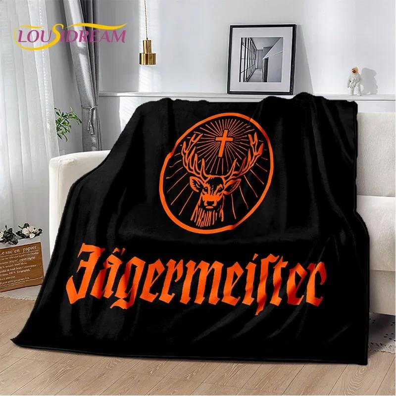 3D German J-Jaegermeister Elk Soft Flannel Blanket for Beds Bedroom Sofa Picnic,Throw Blanket for Cover Outdoors Leisure Gift