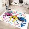 1pc B-Baby Shark Print Area Rug - Soft, Washable Non-Slip Indoor Mat, Living Room, Home Office Decorative Rug,Office Decorative
