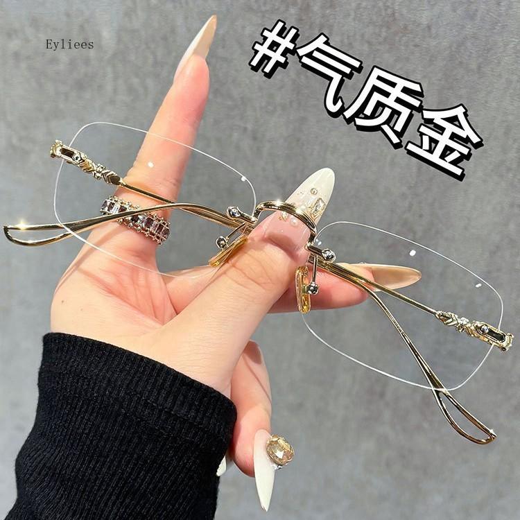 Men's Business Finished Myopia Glasses Women Fashion Rimless Square Nearsighted Eyeglasses Prescription Diopter -1.0 1.5 2.0 2.5