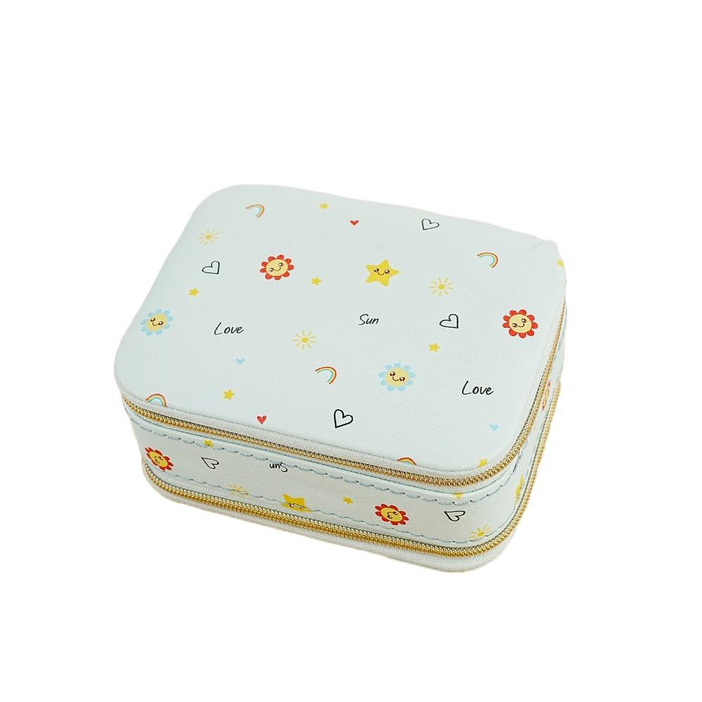 Rings Necklace Jewelry Packing Bag Cherry Flower Jewelry Holder With Mirror  Gift