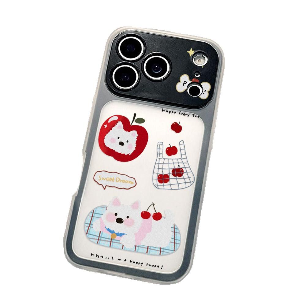 Щенок с яблочной головой подходит для чехла-книжки два в одном для iPhone17promax, Apple 16 нишевый 15 поколение простой