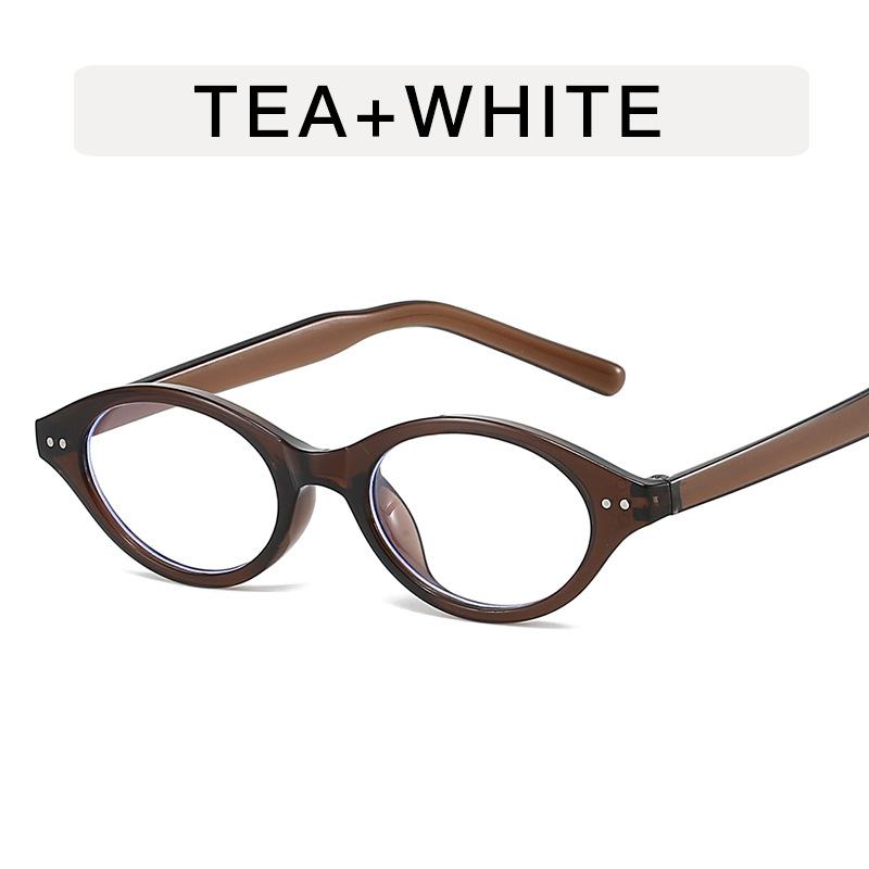 New Women Retro Oval Glasses Girls Candy Color Frame Glass Eyewear Decorative Computer Anti-Blue Eyeglasses