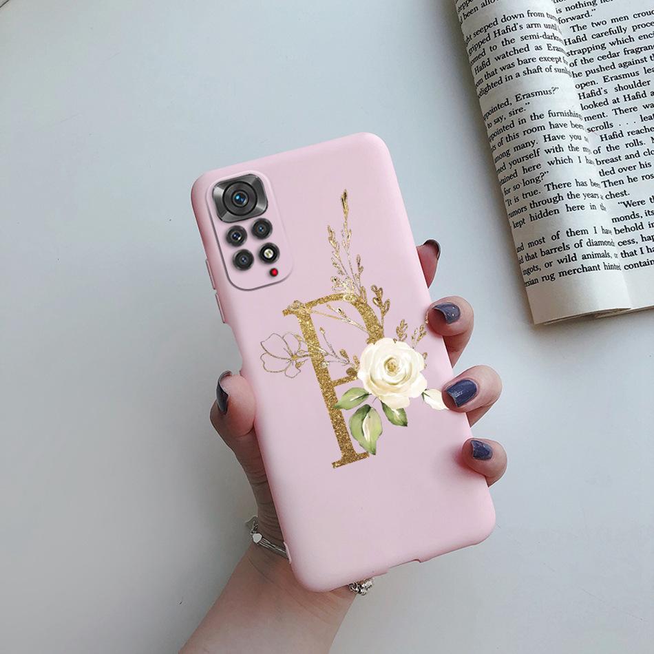 Чехол для Xiaomi Redmi Note 11 Pro Роскошный Чехол с Именем Буквой Алфавита для Телефона для Xiaomi Redmi Note 11 11S Note11 Pro 5G Чехол