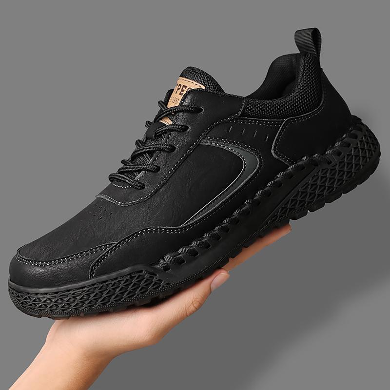 Fashion Stylish Mens Casual Leather Sneakers Classic Men's Masculino Leisure Walk Trainers Lace-Up Men Outdoor Handmade Treking Footwear