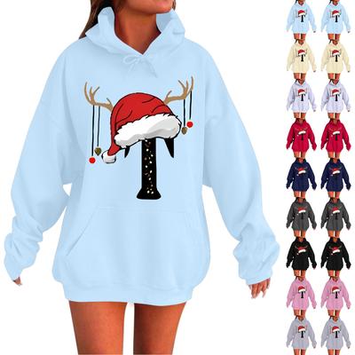 Женская мода повседневная толстовка с капюшоном с длинным рукавом и круглым вырезом с карманами