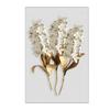 Gold Leaves, Beige Flowers, Canvas, Painting, Modern Scandinavian Plants, Wall Art Posters and Room Prints, Home Decor