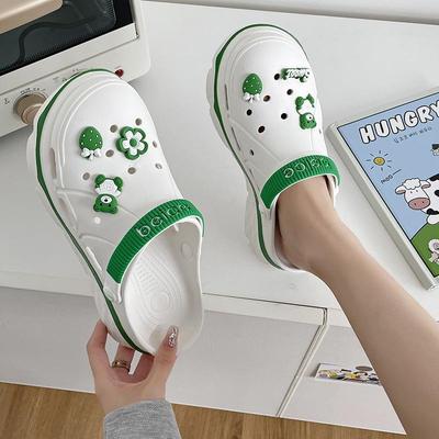 Босоножки на платформе-маффине летние корейская версия шлепанцы для улицы нескользящие пляжные сумка на голову половина тапочки прилив