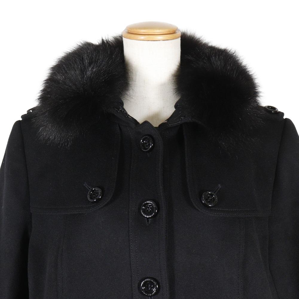 Burberry Пальто с воротником-стойкой из нержавеющей стали B2B45-443-09 черное кашемировое Женское Б/У