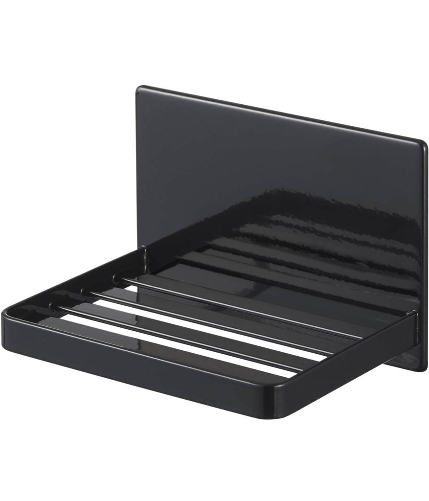Yamazaki Jitsugyo 5557 Magnetic Bathroom Soap Tray Black Approx. W12XD8.7XH8cm Tower Protects Soap from Water