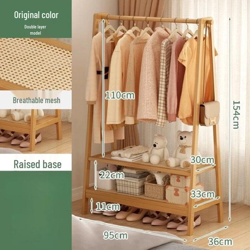 Minimalist Bamboo Coat Rack with Storage