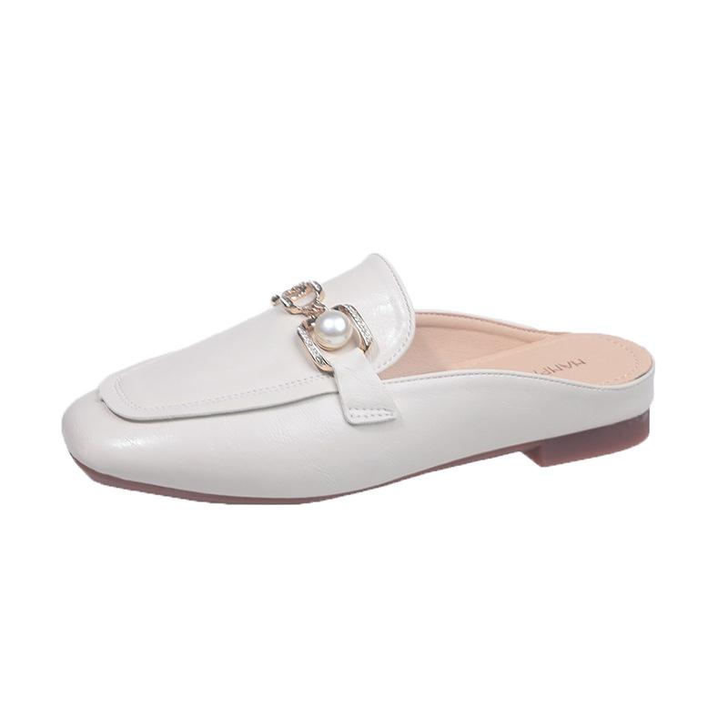 Баотоу полутапочки женские носят ленивые на толстом каблуке летние новые с юбкой прохладные тапочки