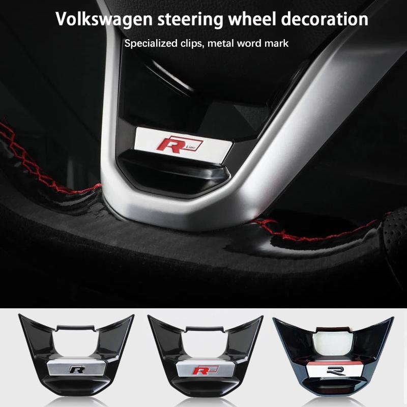2026 New For VOLKSWAGEN VW ABS Metal R Rline Emblem Car Steering Wheel Decoration Sticker For Volkswagen R-Line GTI Polo Golf Pa