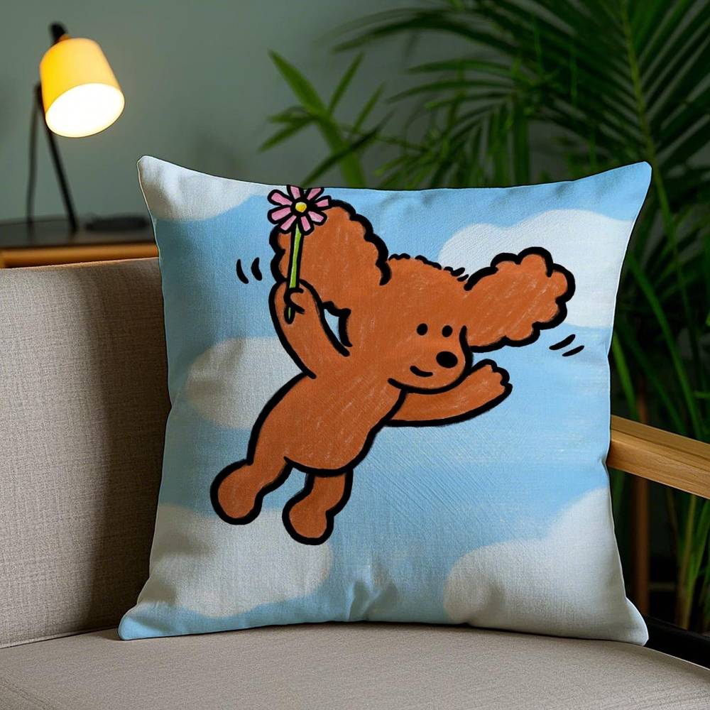 E-EteecyS Print Pillow Case Anti-dustmite Invisible Zipper Sofa Bed