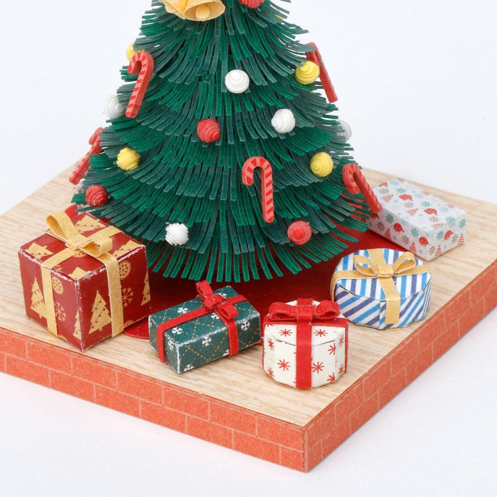 Kawada Paper Nano 360 Christmas Tree PS-17, 0.7 x 12 x 17 cm, Ages 12 and Up, Paper Craft Kit, Miniature Kit, Interior Decoration, PS-17
