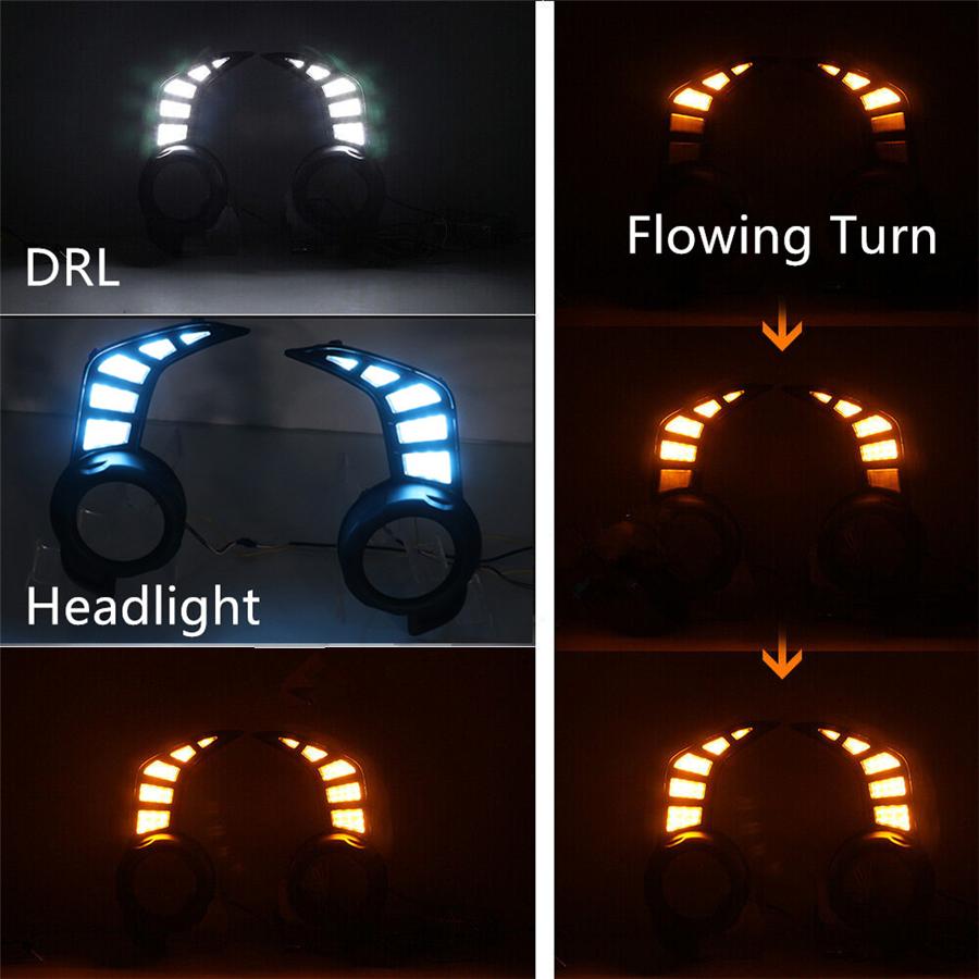 New DRL LED Daytime Running Light Fog Lamps Turn Signal For 14-22 Toyota 4Runner