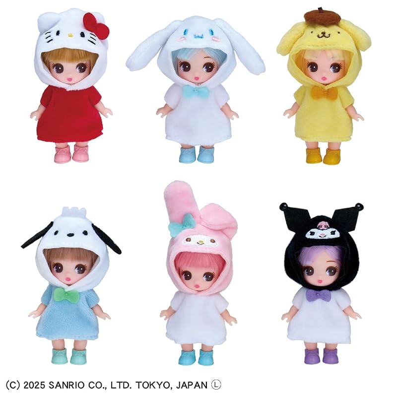 TAKARA TOMY Licca-chan Doll Petit Licca-chan Sanrio Characters Collection Dress-up Pretend Play Toy for ages 3 and up