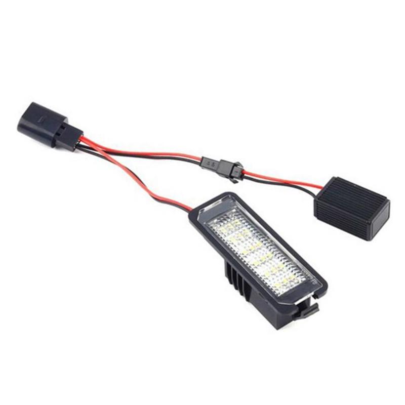 2pcs No Error SMD LED License Number Plate Lights Lamps Error Free White For VW GOLF 4 5 6 7 6R Passat B6 Lupo Scirocco Polo