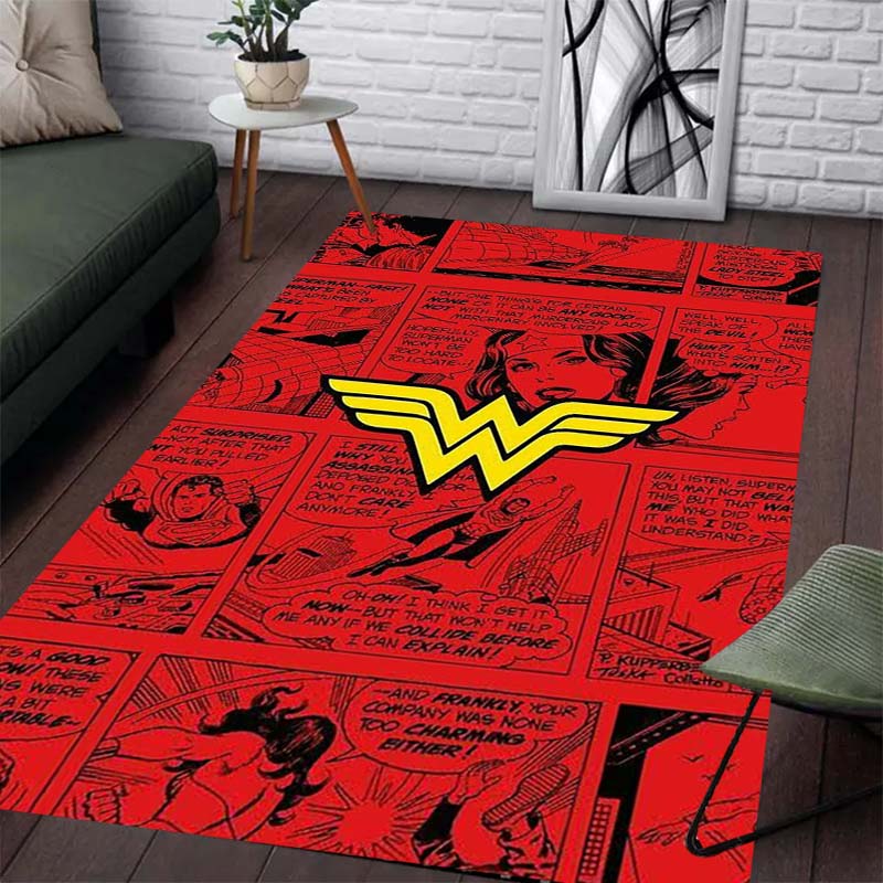 Wonder Woman Pattern Rug - Non-slip Kitchen & Outdoor Rug, Yoga Rug, Home & Bedroom Decor, Birthday Gift