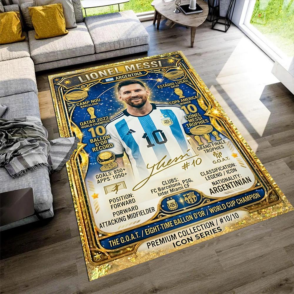 Messi's Golden Achievement Floor Rug Office Rug Suitable for Hallway Decorate room Dormitory Foyer Anti-slip Rug Anime Office Decor