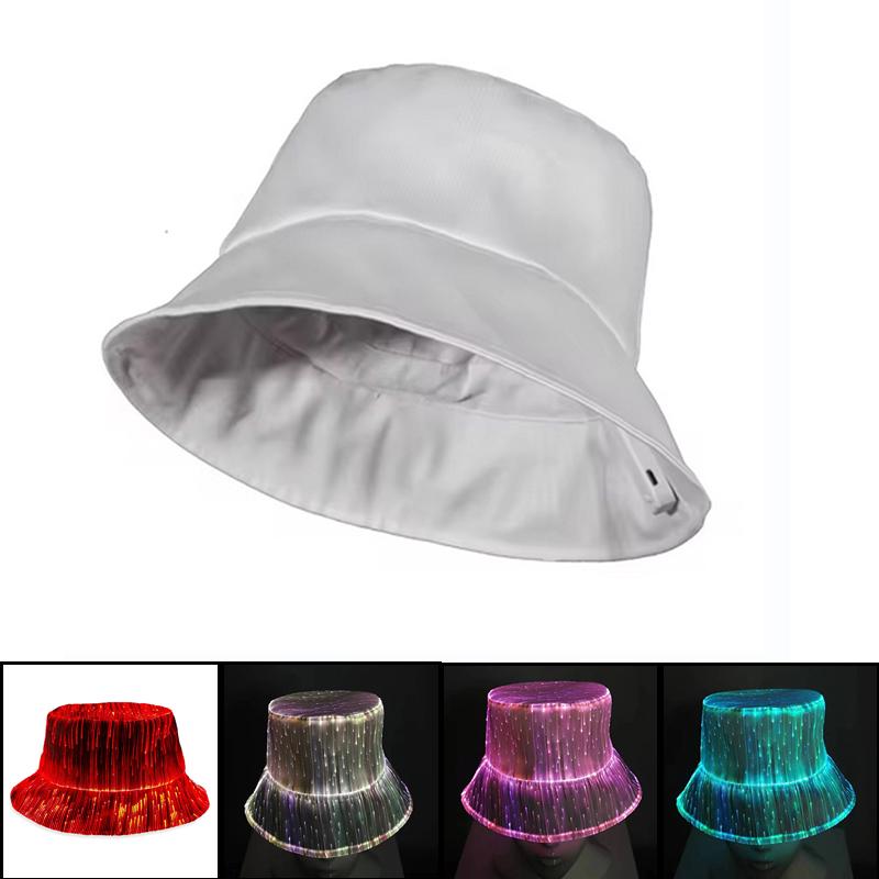 Fashion LED Light Fiber Optic Glowing Party Baseball Cap Bar Dance Glowing Hip Hop Couples Outdoor Wear Performance Props