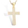 [L4645] - Gold Plated Pendant 'Cross' White Gold - 30x15 Mm