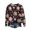 Рождественские толстовки для женщин Вязаный свитер Милая рубашка Осенний свитер с круглым вырезом Топы