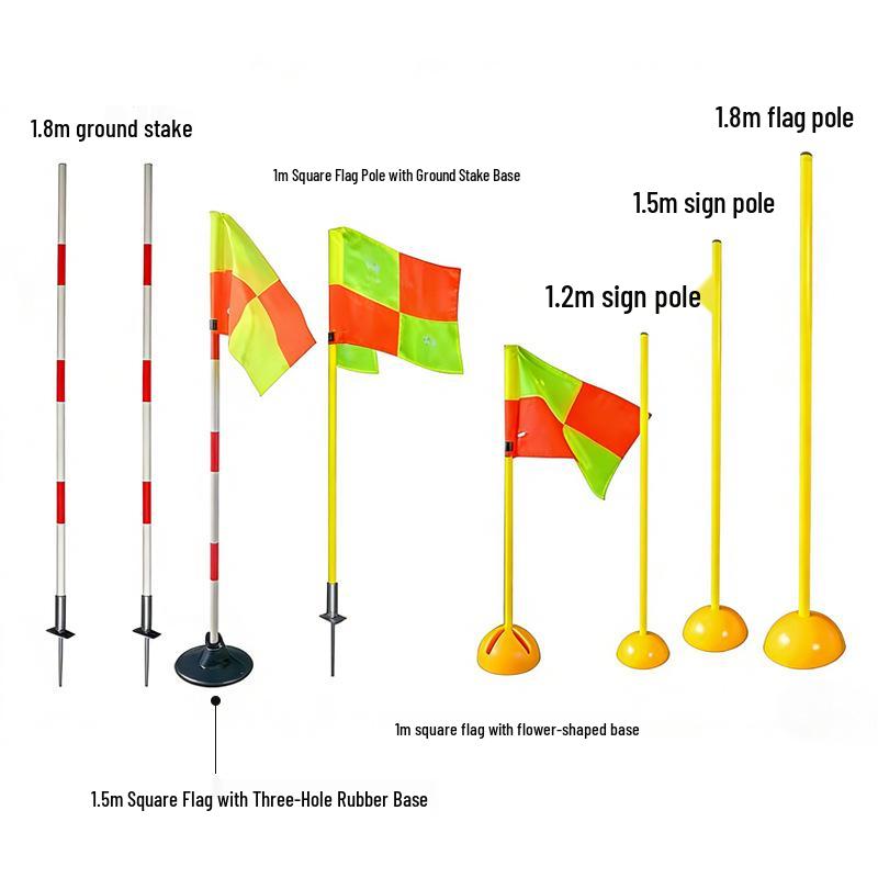 Corner Flag & Training Pole: Red/White for Sports & Dribbling Practice
